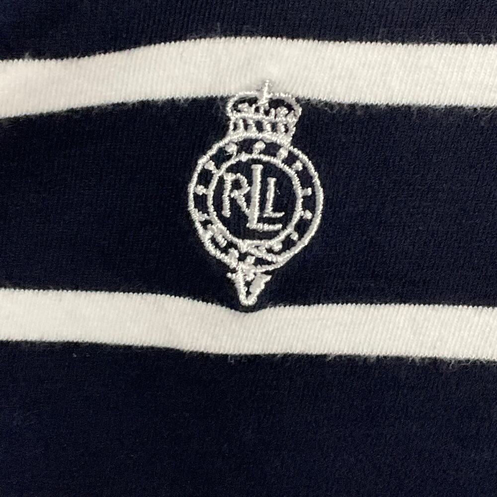 LAUREN RALPH LAUREN T Shirt Mini Dress Logo Crest Blue White MP SML Prep Tennis - Picture 3 of 9